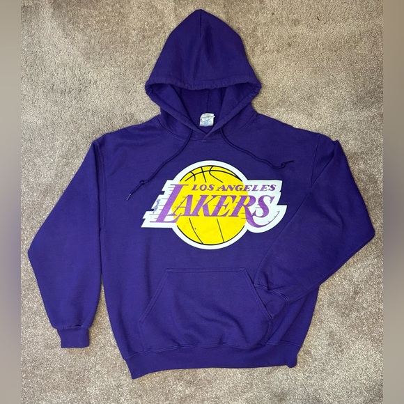 Gildan Other - Vtg Los Angeles Lakers Wall Street Journal Purple Promo Jacket Hoodie M